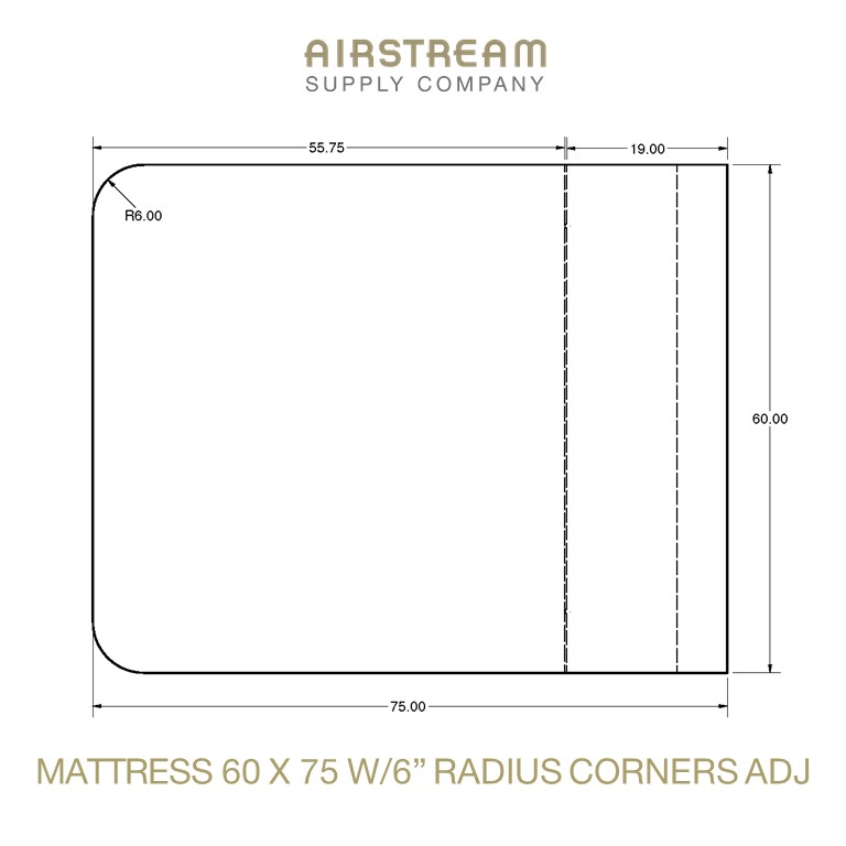 rv mattress with radius corner