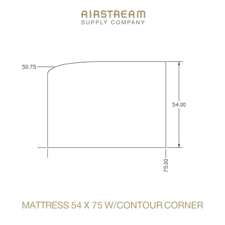 Airstream Custom Replacement Mattress 54 X 75 WCONTOUR CORNER