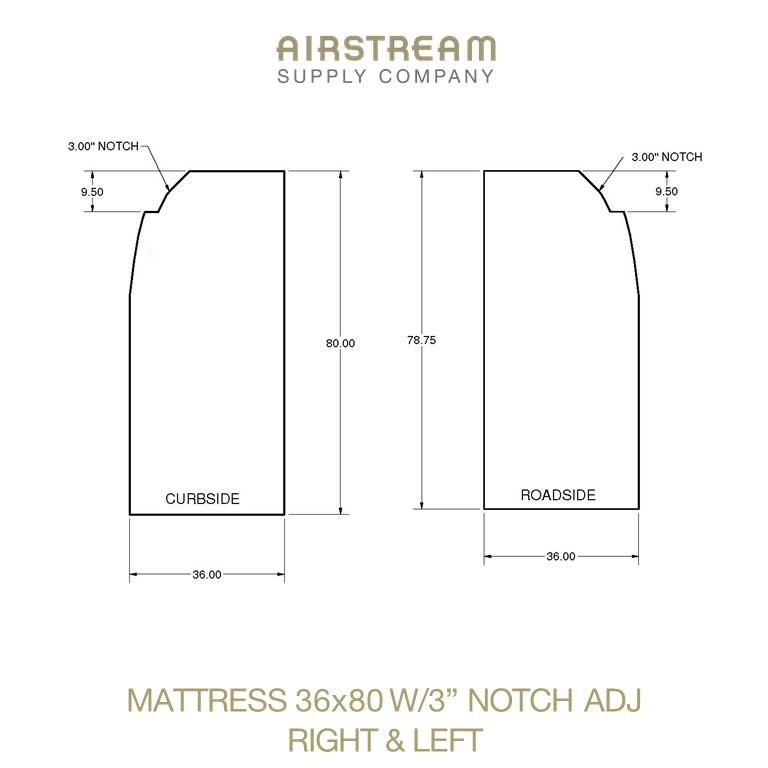 airstream mattress dimensions