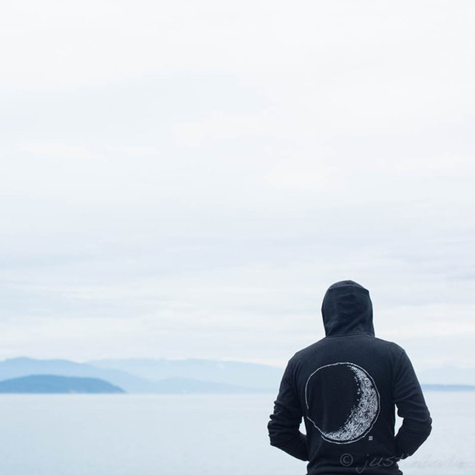 Organic zip Moon cycle zen owl hoodie