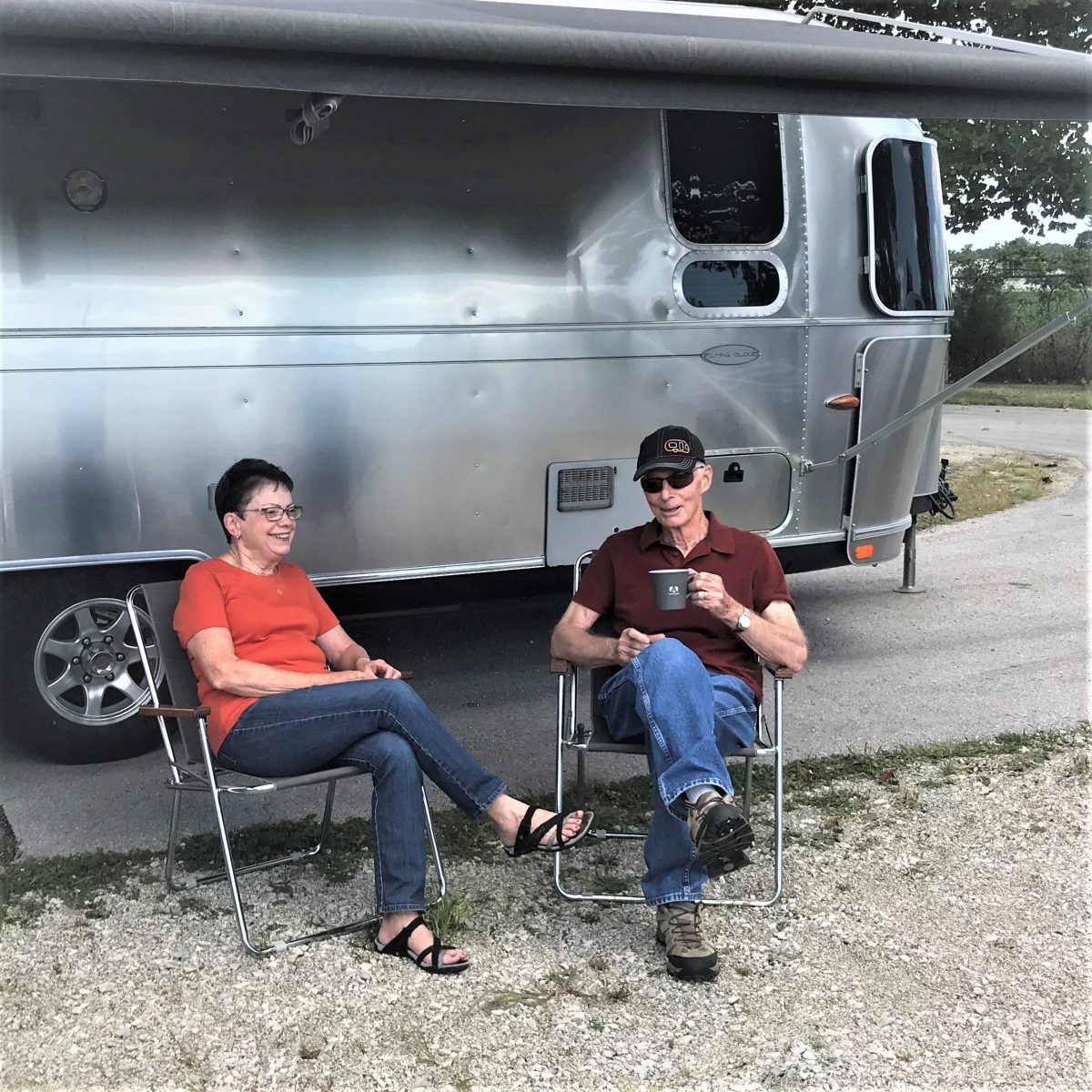 Airstream Custom Zip Dee Chairs Sitting Outside Airstream