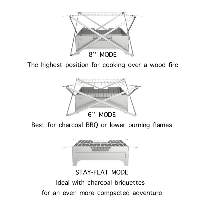 wolf grizzle stay safe portable fire pit 3 ways