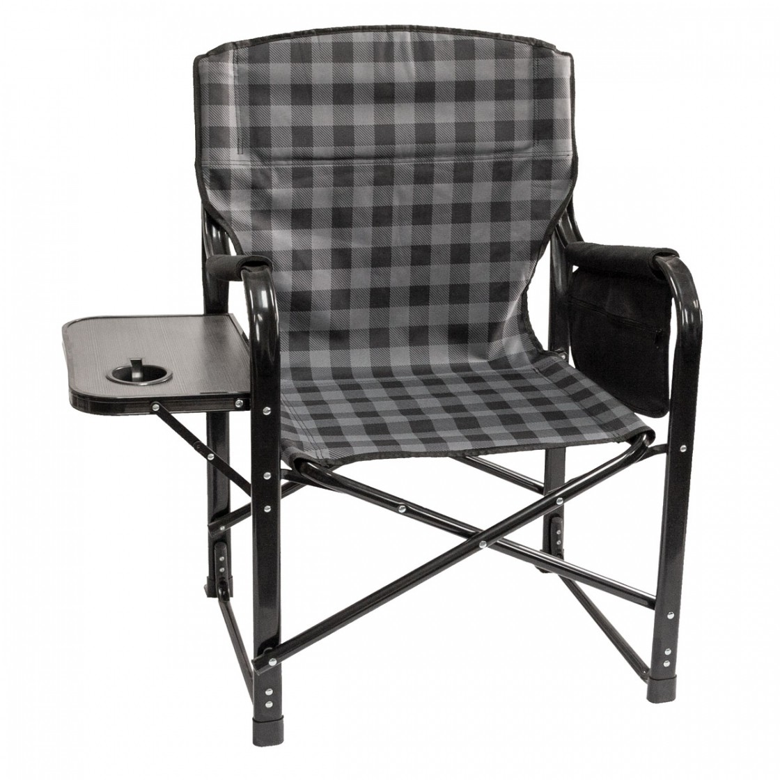 kuma bear paws chair - grey plaid