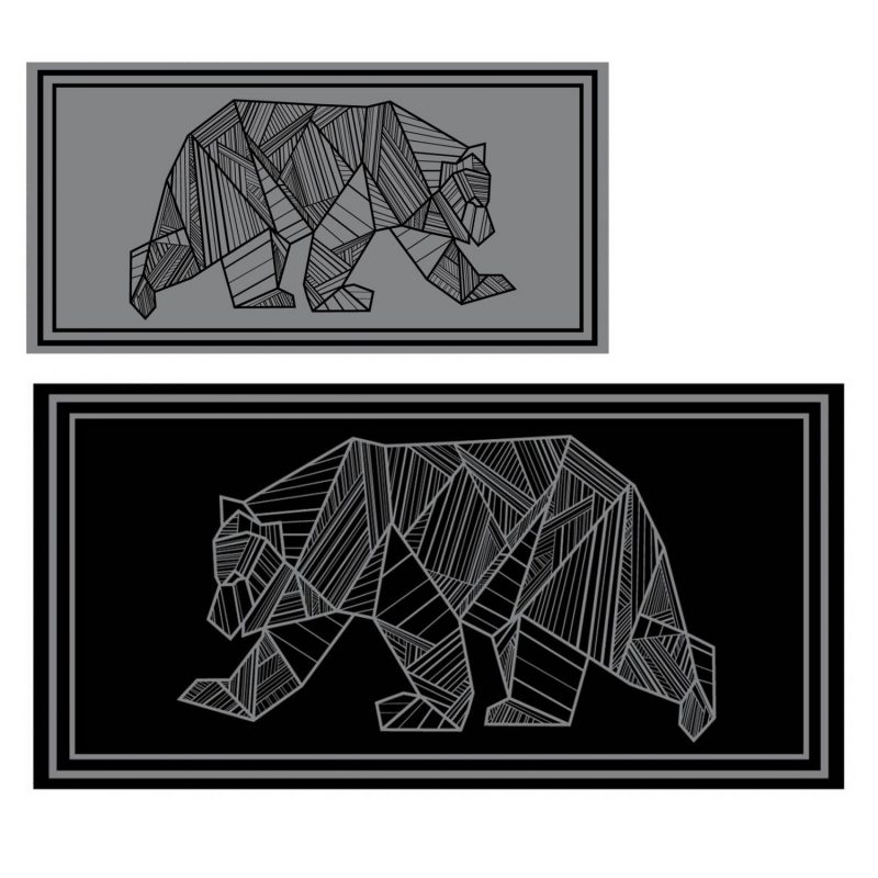 kuma bear mat 9x18 black