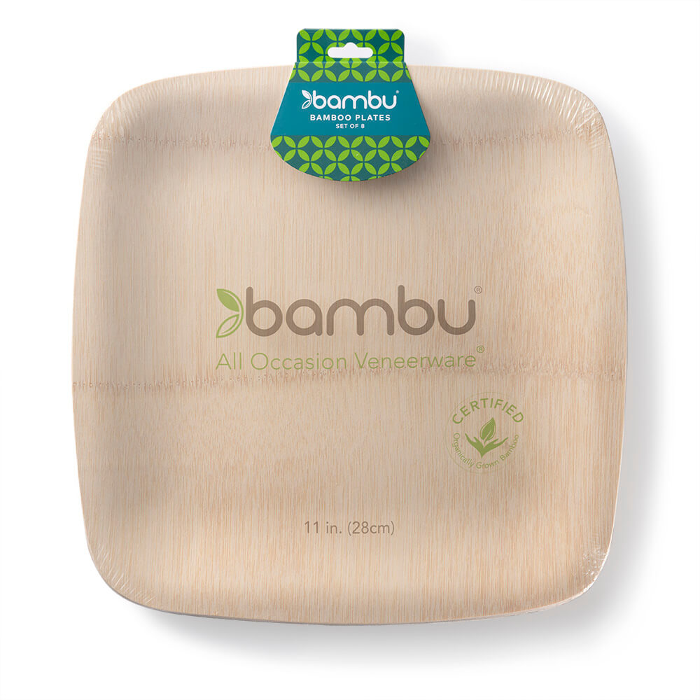 Biodegradable Bamboo Square Plates | Airstream Supply Company