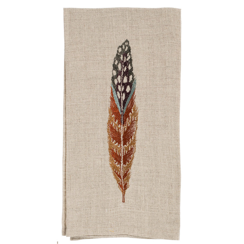 Fowl-Feather-Tea-Towel-Coral-and-Tusk