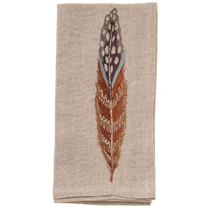 Fowl-Feather-Napkin-Coral-and-Tusk-Folded