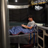 Airstream-Basecamp-20-Sleeping-Space-in-Front-Dinette-Conversion-Table