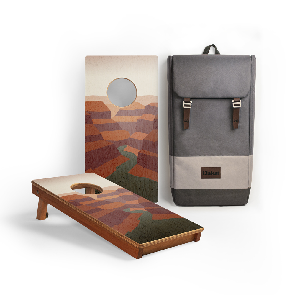 1_Elakai_Cornhole_Boards_1x2_Printed_Travel_Classic_Grand_Canyon_with-carry-bag