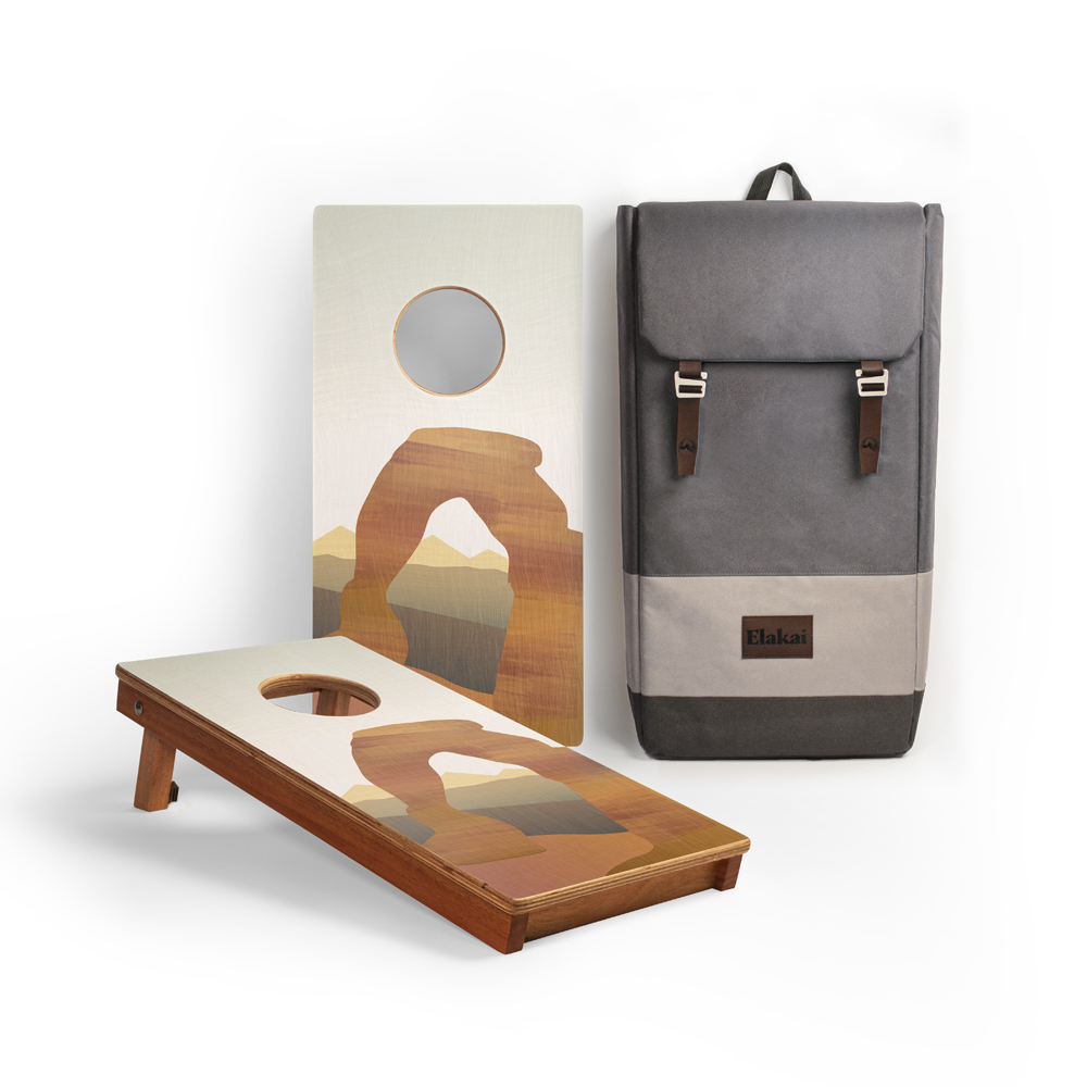 1_Elakai_Cornhole_Boards_1x2_Printed_Travel_Classic_Arches_with-carry-bag