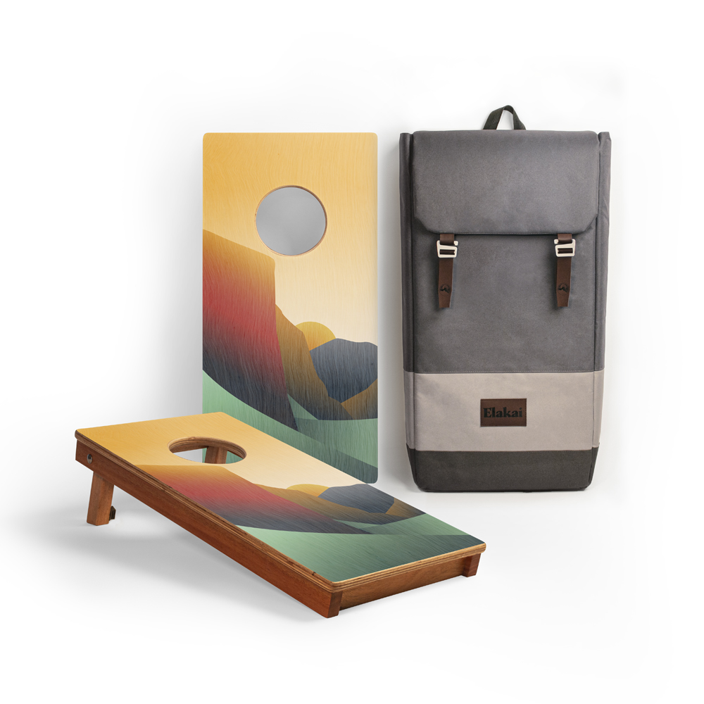 1_Elakai_Cornhole_Boards_1x2_Printed_Travel_Classic_Yosemite_with-carry-bag