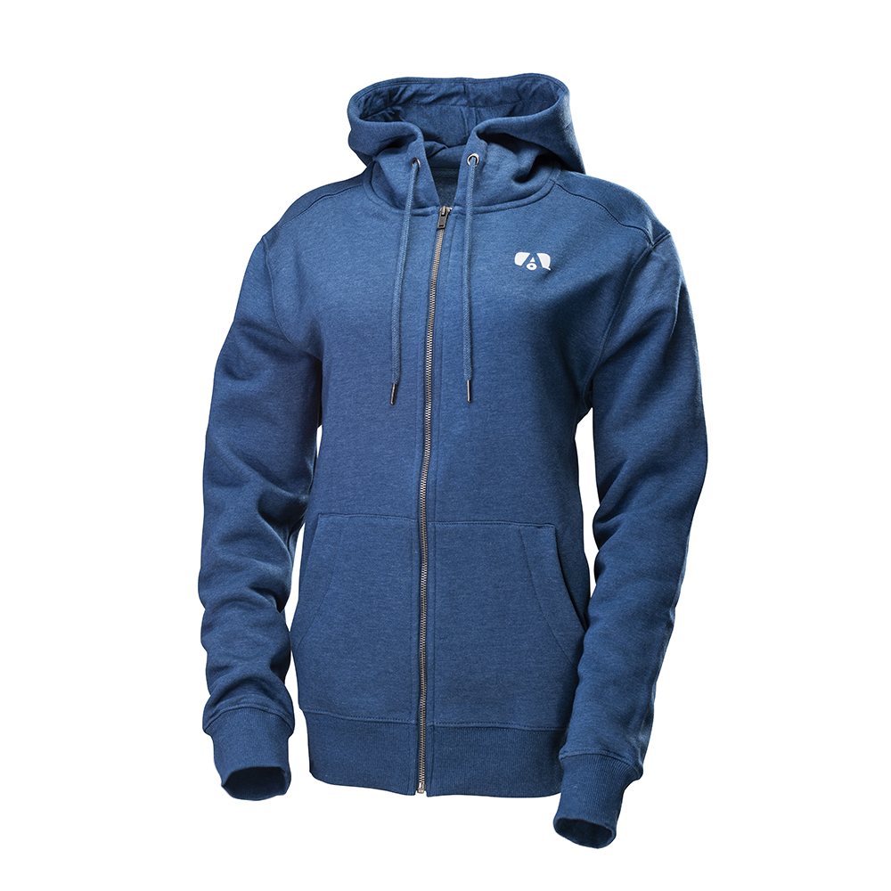 Blue Full Zip Hoodie With Airstream Trailer-A Logo