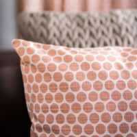 Square Pillow With Salmon Dot Design