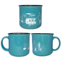 Teal Mug With National Park And Airstream Design