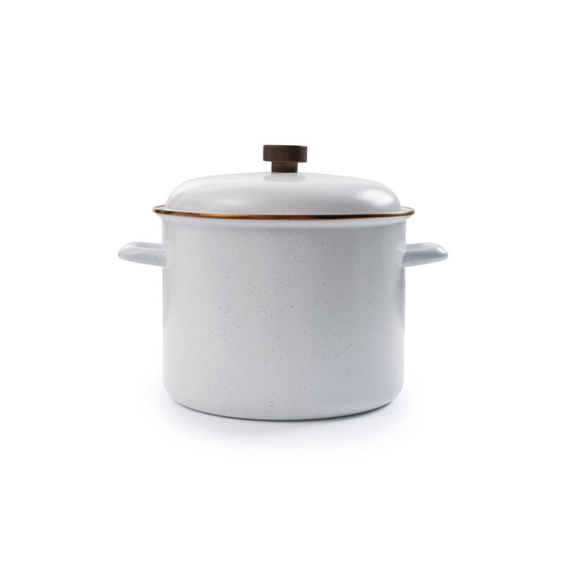 Enamel Stock Pot Eggshell White